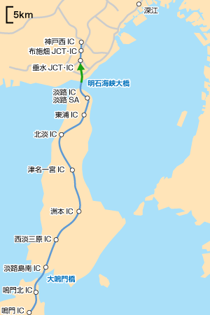 神戸淡路鳴門自動車道　2015年8月15日　上り　渋滞予測