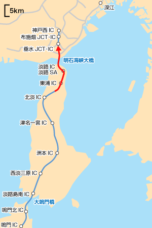 神戸淡路鳴門自動車道　2015年8月15日　上り　渋滞予測