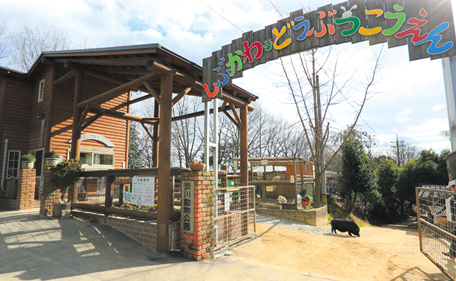 カラフルなゲートの渋川動物公園