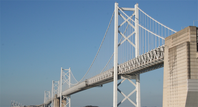 記念公園から見た瀬戸大橋