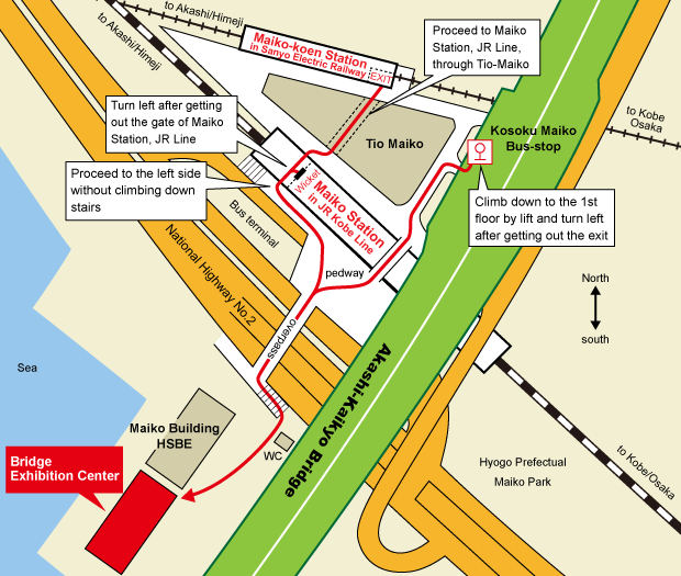 Map : By trains or buses