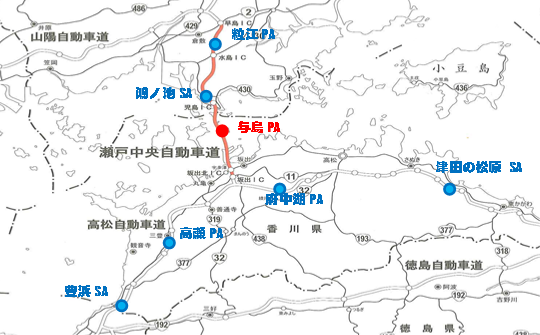 周辺休憩施設位置図