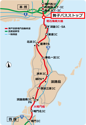 舞子バスストップ位置図