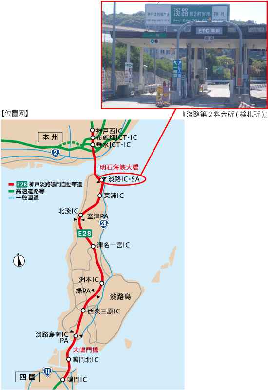 チェックゲート(淡路第2料金所)位置図