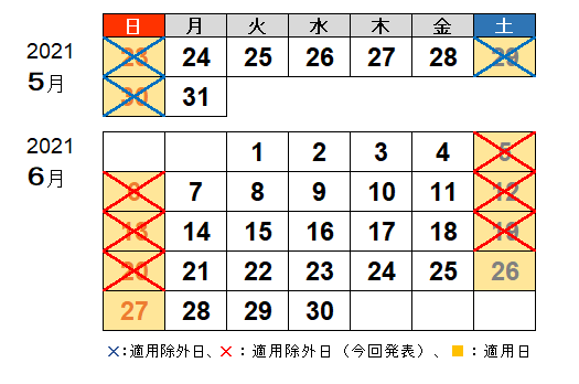 休日割引適用除外日