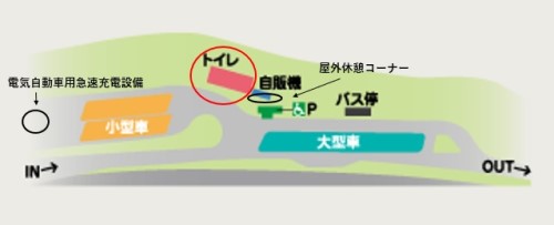 瀬戸田パーキング下り線　エリア内簡略図