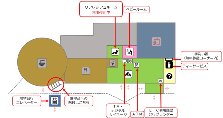 与島PA 施設内図