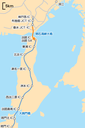神戸淡路鳴門自動車道　2015年8月13日　下り　渋滞予測