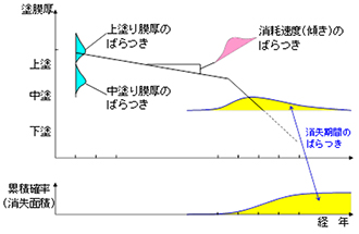 塗膜劣化曲線のイメージ