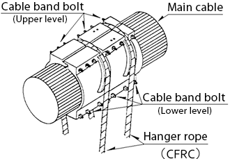 Cable band (transverse prestressing type)