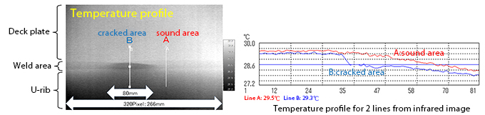 Infrared (temperature) image for detected abnormal temperature area