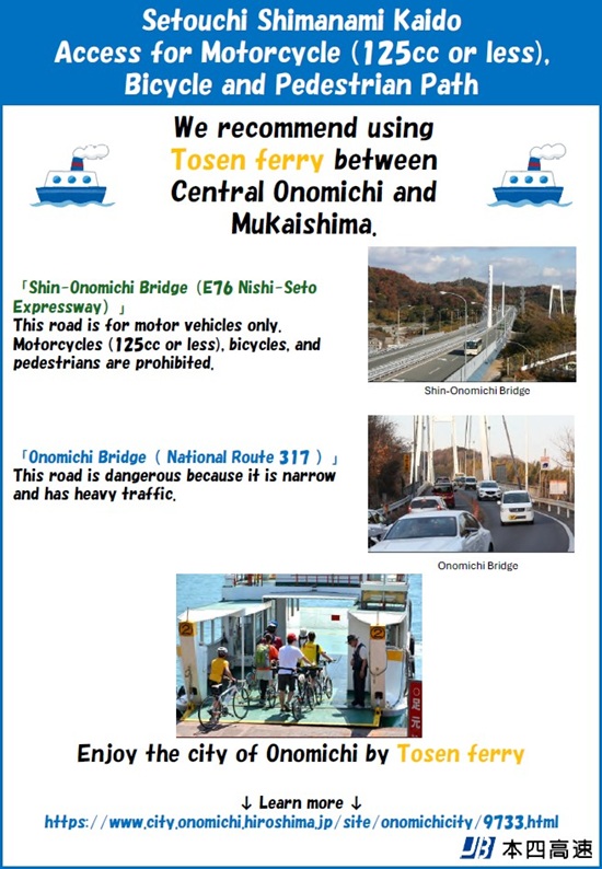 しまなみ海道　尾道市街～向島のアクセス