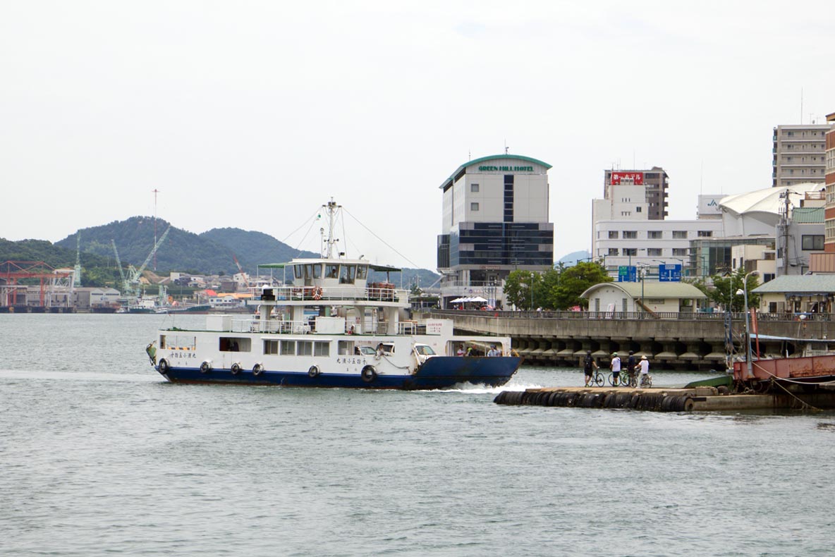 Cross from Onomichi to Mukaishima by ferry.