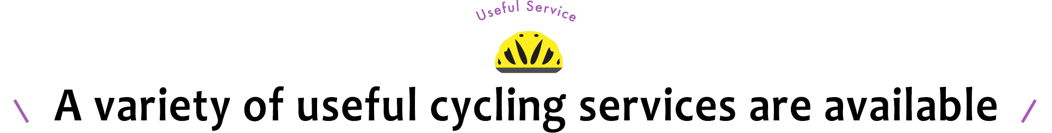 A variety of useful cycling services are available