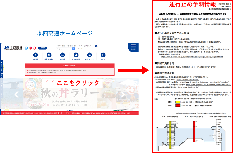 通行止め予測情報