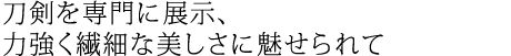 刀剣を専門に展示、力強く繊細な美しさに魅せられて