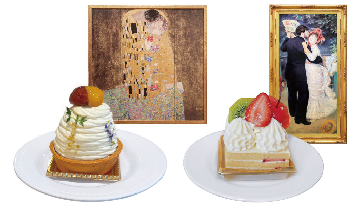スイーツ「クリムト」700円／スイーツ「田舎のダンス」650円