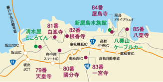 今回巡拝したお寺の地図