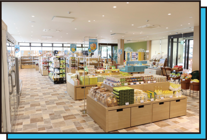 明るく広々とした店内。