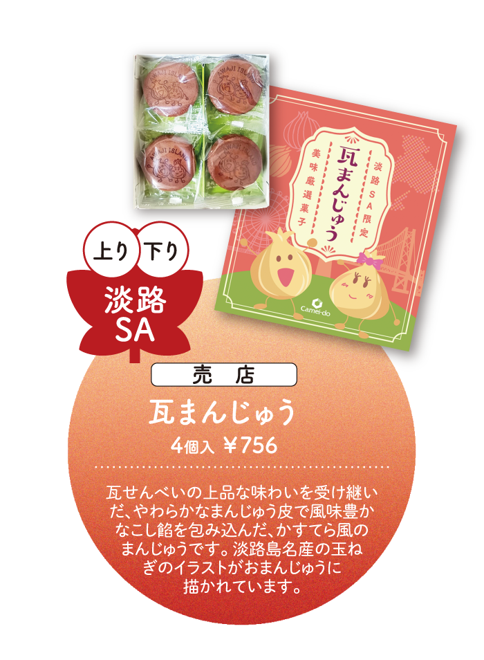 淡路SA 瓦まんじゅう