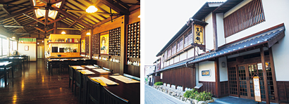 京都町屋をイメージした佛蘭西屋。1階は洋食、2階が和食