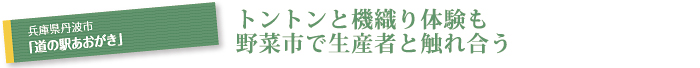 兵庫県丹波市「道の駅あおがき」　トントンと機織り体験も　野菜市で生産者と触れ合う