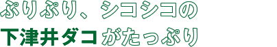 ぷりぷり、シコシコの下津井ダコがたっぷり