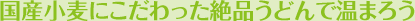 国産小麦にこだわった絶品うどんで温まろう