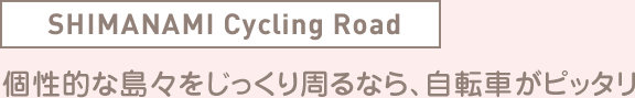 個性的な島々をじっくり周るなら、自転車がピッタリ