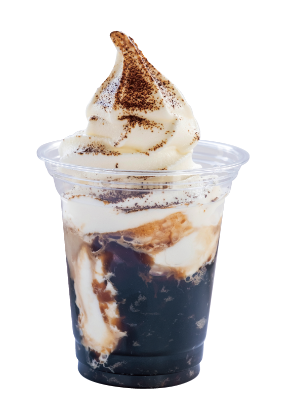 牛乳ソフトのアレンジメニュー コーヒーゼリーソフト（650円）