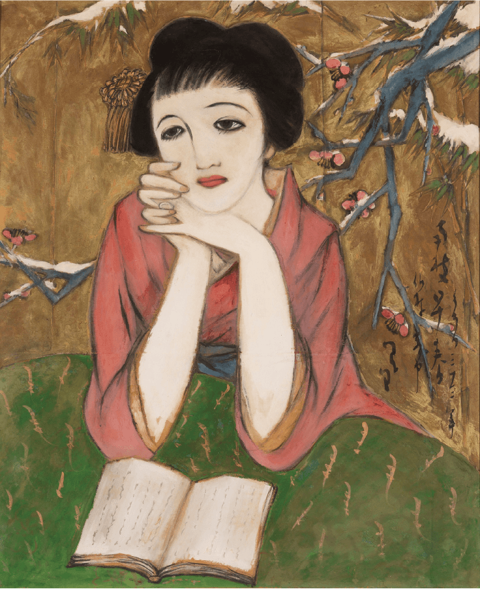 竹久夢二《南枝早春》夢二郷土美術館蔵