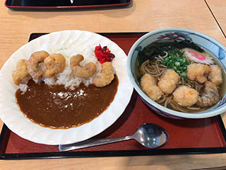 タコ天カレーとタコ天そば