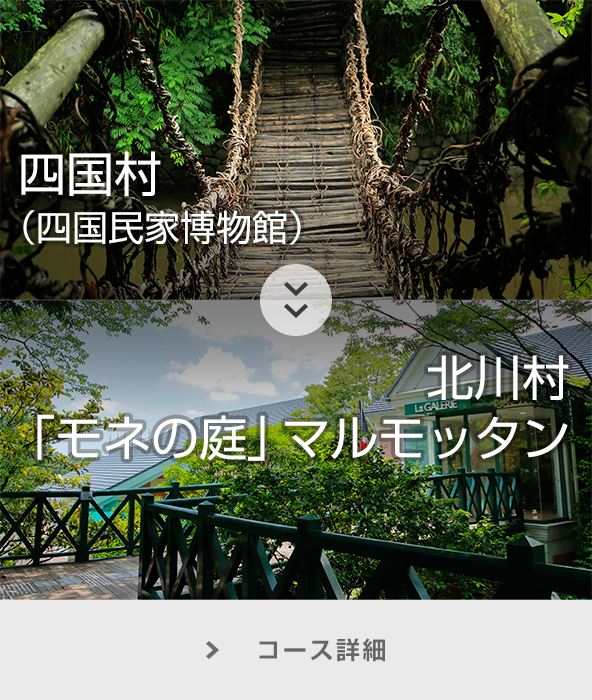 四国村（四国民家博物館）～北川村「モネの庭」マルモッタン コース詳細