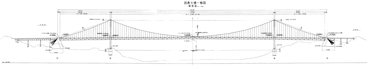 因島大橋橋梁一般図